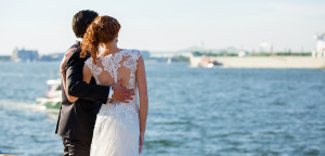 bride & groom in summer