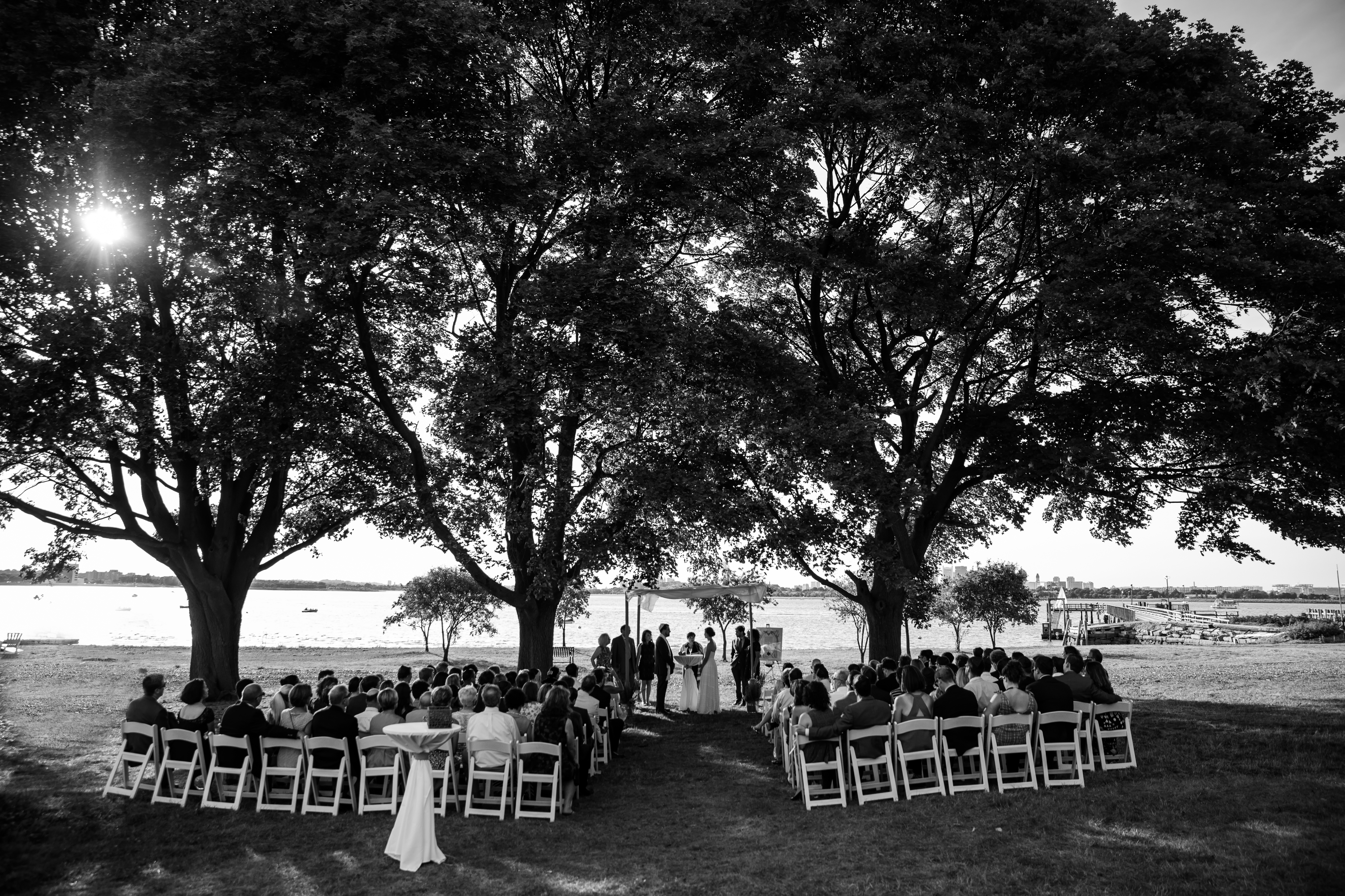 outside ceremony at Thompson Island
